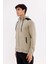 Omuz Panel Detaylı Fermuarlı Kapüşonlu Erkek Sweatshirt 2