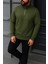 Erkek Kışlık Basic Haki Fermuarlı Sweatshirt 4