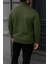 Erkek Kışlık Basic Haki Fermuarlı Sweatshirt 6