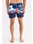 Dijital Desen Soyut Baskılı Elastik Bel Ayarlanabilir Bağcıklı Iki Cepli Kısa Paça Hızlı Kuruyan Erkek Deniz Şortu 1