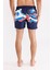 Dijital Desen Soyut Baskılı Elastik Bel Ayarlanabilir Bağcıklı Iki Cepli Kısa Paça Hızlı Kuruyan Erkek Deniz Şortu 3