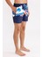 Dijital Desen Soyut Baskılı Elastik Bel Ayarlanabilir Bağcıklı Iki Cepli Kısa Paça Hızlı Kuruyan Erkek Deniz Şortu 4