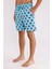 Palermo Dijital Desenli Hızlı Kuruyan Elastik Bel Ayarlanabilir Kordonlu Yan Cepli Logo Detaylı Deniz Şortu 2