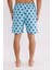 Palermo Dijital Desenli Hızlı Kuruyan Elastik Bel Ayarlanabilir Kordonlu Yan Cepli Logo Detaylı Deniz Şortu 3