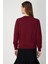 Kadın Örgülü Sıfır Yaka Triko Kazak 69313 Bordo 4