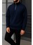 Erkek Kışlık Basic Lacivert Fermuarlı Sweatshirt 3