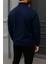 Erkek Kışlık Basic Lacivert Fermuarlı Sweatshirt 5