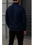 Erkek Kışlık Basic Lacivert Fermuarlı Sweatshirt 6