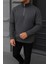 Erkek Kışlık Basic Antrasit Fermuarlı Sweatshirt 1