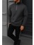 Erkek Kışlık Basic Antrasit Fermuarlı Sweatshirt 4