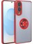 Buğz Samsung Galaxy S25 Edge Kılıf Montreal Yüzüklü Silikon Kapak - Kırmızı 1
