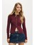 Bordo Slim Fit Düğmeli Kadın Hırka MG2580 1