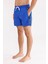 Logo Şerit Detaylı Fermuarlı Cepli Kordonlu Elastik Bel Hızlı Kuruyan Mat Yüzeyli Kısa Paça Deniz Şortu 2