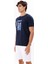 Geometrik Dalga Desenli Ön Baskı Detaylı Bisiklet Yaka Rahat Kalıp Kısa Kollu Tişört 2