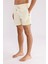 Çizgili Dokuma Bel Ipli Cepli Rahat Kalıp Şort 2