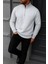 Erkek Kışlık Basic Gri Fermuarlı Sweatshirt 4