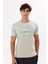 Bisiklet Yaka Ön Baskı Detaylı Rahat Kalıp Kısa Kollu Tişört 5