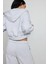 Karmelanj Crop Kapşonlu Fermuarlı Kadın Sweatshirt MG2608 2