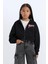 Kız Çocuk Baskılı Kapüşonlu İçi Yumuşak Tüylü Fermuarlı Sweatshirt D1569A824WN 13