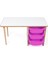 3 Çekmeceli Çocuk Etkinlik Masası - Beyaz Mdf - Lila Çekmeceli - 18MM 1.sınıf Mdf 4