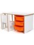3 Çekmeceli Çocuk Etkinlik Masası - Beyaz Mdf - Turuncu Çekmeceli - 18MM 1.sınıf Mdf 1