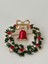 Kırmızı Zil Detaylı Parlak Taşlı Yıbaşı Çelenk Figürlü Gold Broş 1