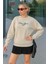 Nakışlı Bej Kadın Sweatshirt 25K0409K1 1