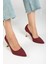 Kadın Bordo Saten Sivri Burun Ince Topuklu Stiletto 4