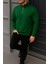 Erkek Kışlık Basic Yeşil Fermuarlı Sweatshirt 4