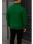 Erkek Kışlık Basic Yeşil Fermuarlı Sweatshirt 5