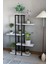 Dekoratif 5 Raflı Metal Çiçeklik, Modern Çok Katlı Saksılık, Bitki Standı, Salon Balkon Saksı Standı Beyaz 1