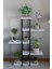 Dekoratif 5 Raflı Metal Çiçeklik, Modern Çok Katlı Saksılık, Bitki Standı, Salon Balkon Saksı Standı Beyaz 2