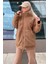 Bej Oversize Fermuarlı Polar Kadın Mont MG2607 1
