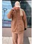 Bej Oversize Fermuarlı Polar Kadın Mont MG2607 2