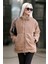 Bej Oversize Fermuarlı Polar Kadın Mont MG2607 3