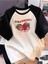 Erkek/kadın Çilek Baskılı Reglan Kol Oversize T-Shirt 1