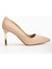 Kadın Bej Saten Sivri Burun Ince Topuklu Stiletto 1