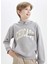 Erkek Çocuk Kapüşonlu Cepli Baskılı Sweatshirt C9798A824WN 7