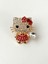 Hello Kitty Figürlü Kırmızı Işıltılı Parlak Taşlı Gold Broş 1