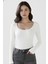 U Yaka Uzun Kollu Fitilli Crop Bluz 1