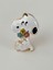 Snoopy Figürlü Renkli Çiçekli Gold Broş 1