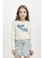 Kız Çocuk Cropped Fit Bisiklet Yaka Baskılı Ribana Uzun Kollu Tişört 7