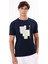 Grafik Baskılı Bisiklet Yaka Rahat Kalıp Kısa Kollu Tişört 5