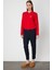 Kadın Yanları Büzgü Detaylı Fermuarlı Hırka 63923 Kırmızı 2