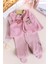 Peluş Yelekli Pamuklu Ikili Kız Bebek Tulum Set 1