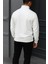 Erkek Kışlık Basic Beyaz Fermuarlı Sweatshirt 6