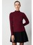 Kadın Süs Düğmeli Fitilli Triko Kazak 69312 Bordo 1