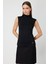Kadın Dik Yaka Kolsuz Basic Bluz 61432 Siyah 1