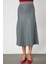 Kadın Pileli Midi Triko Etek 65210 Gri 3