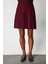 Kadın Pileli Mini Triko Etek 69202 Bordo 3